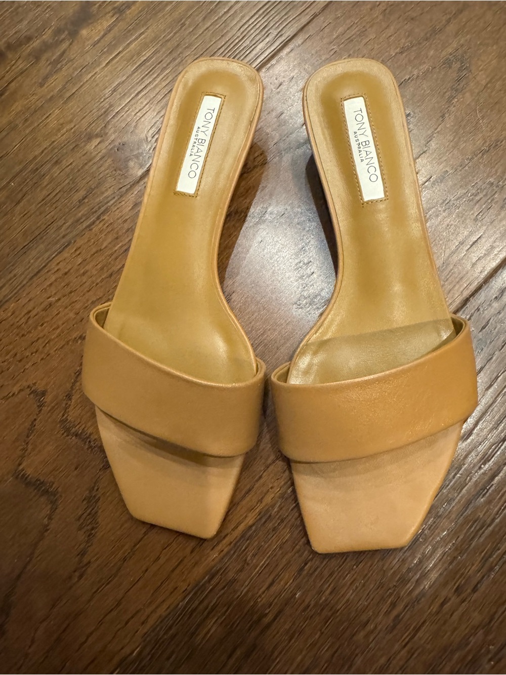 Tony Bianco Tan Leather Slide Mules